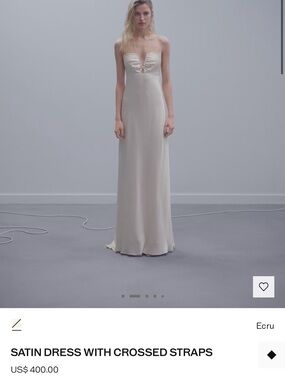 Mango Ecru Slip Maxi Dress with Front Twist